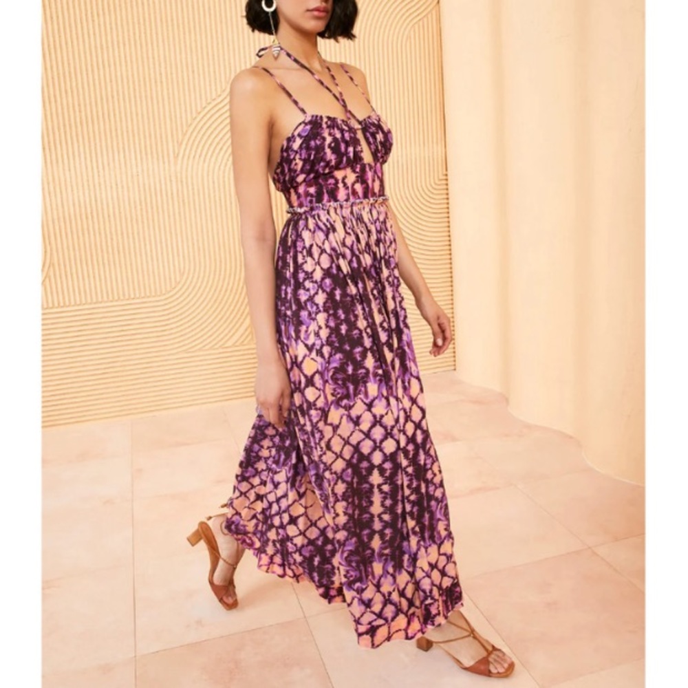 Ulla Johnson Pink and Purple Tie-Dye Midi Dress - Picture 14 of 14